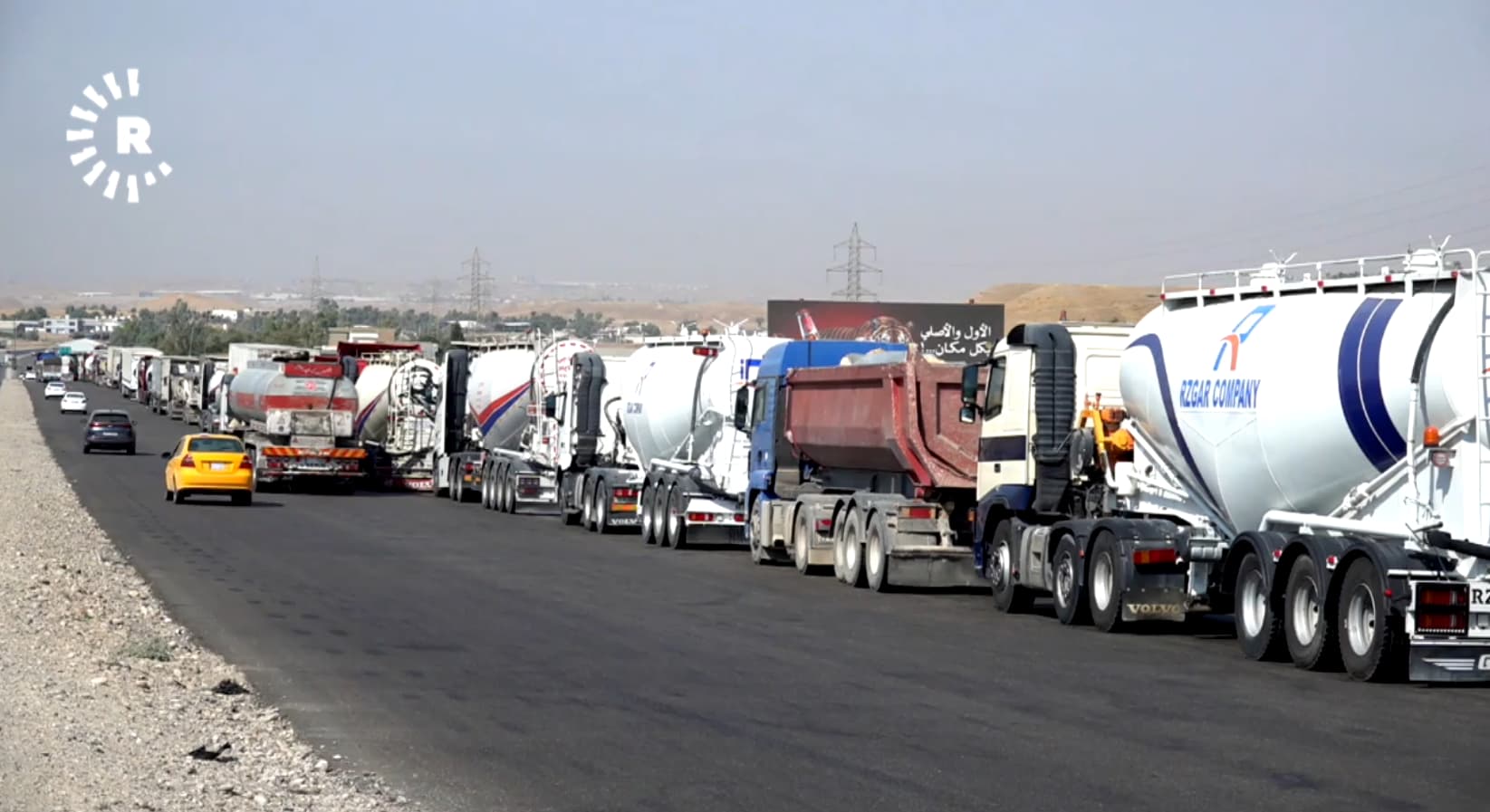 عطل في جهاز التفتيش بسيطرة جيمن في كركوك يتسبب بطوابير طويلة من الشاحنات