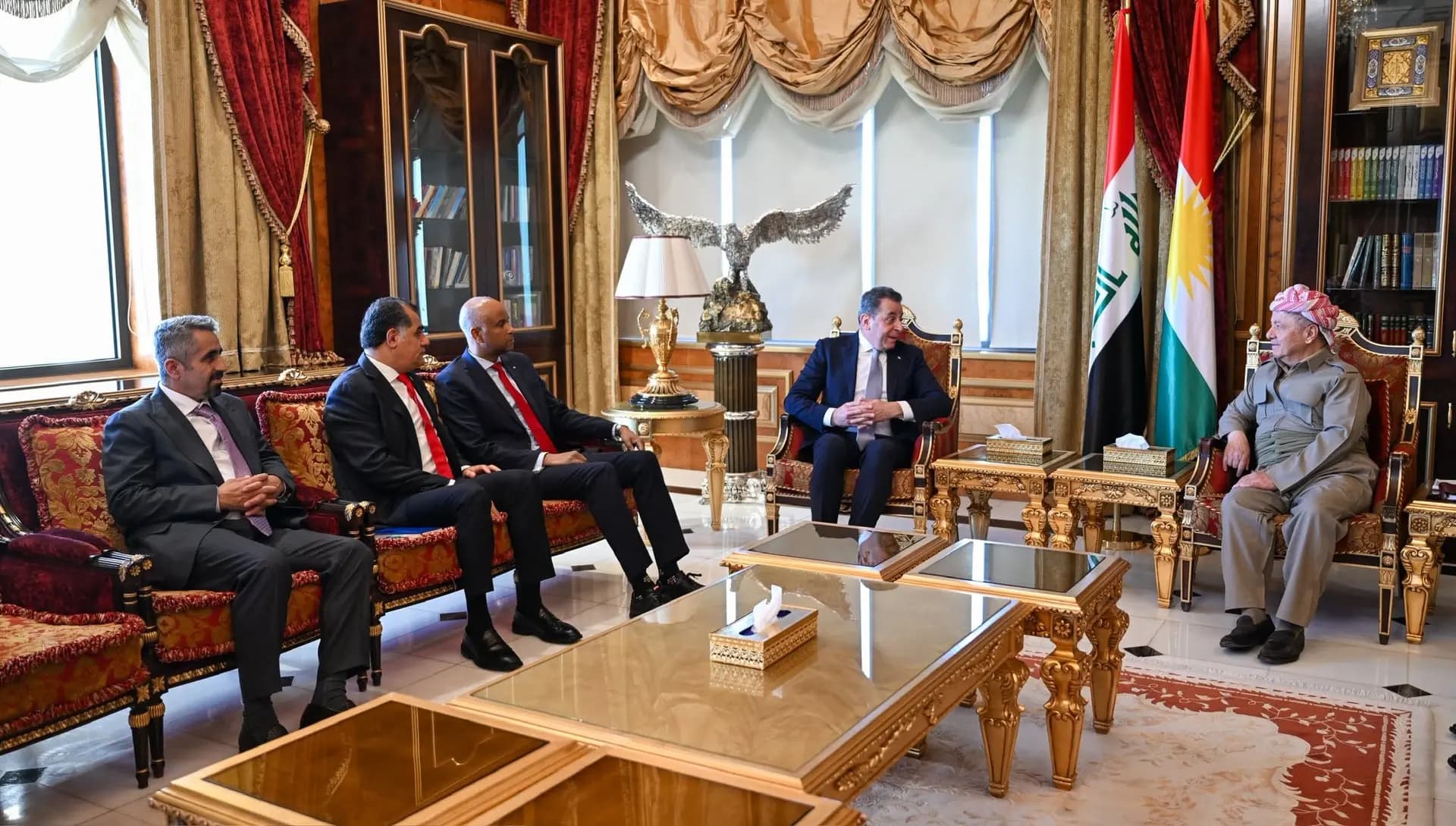 الرئيس مسعود بارزاني، ووفد من مجموعة الصداقة الكندية - الكوردية في البرلمان الكندي