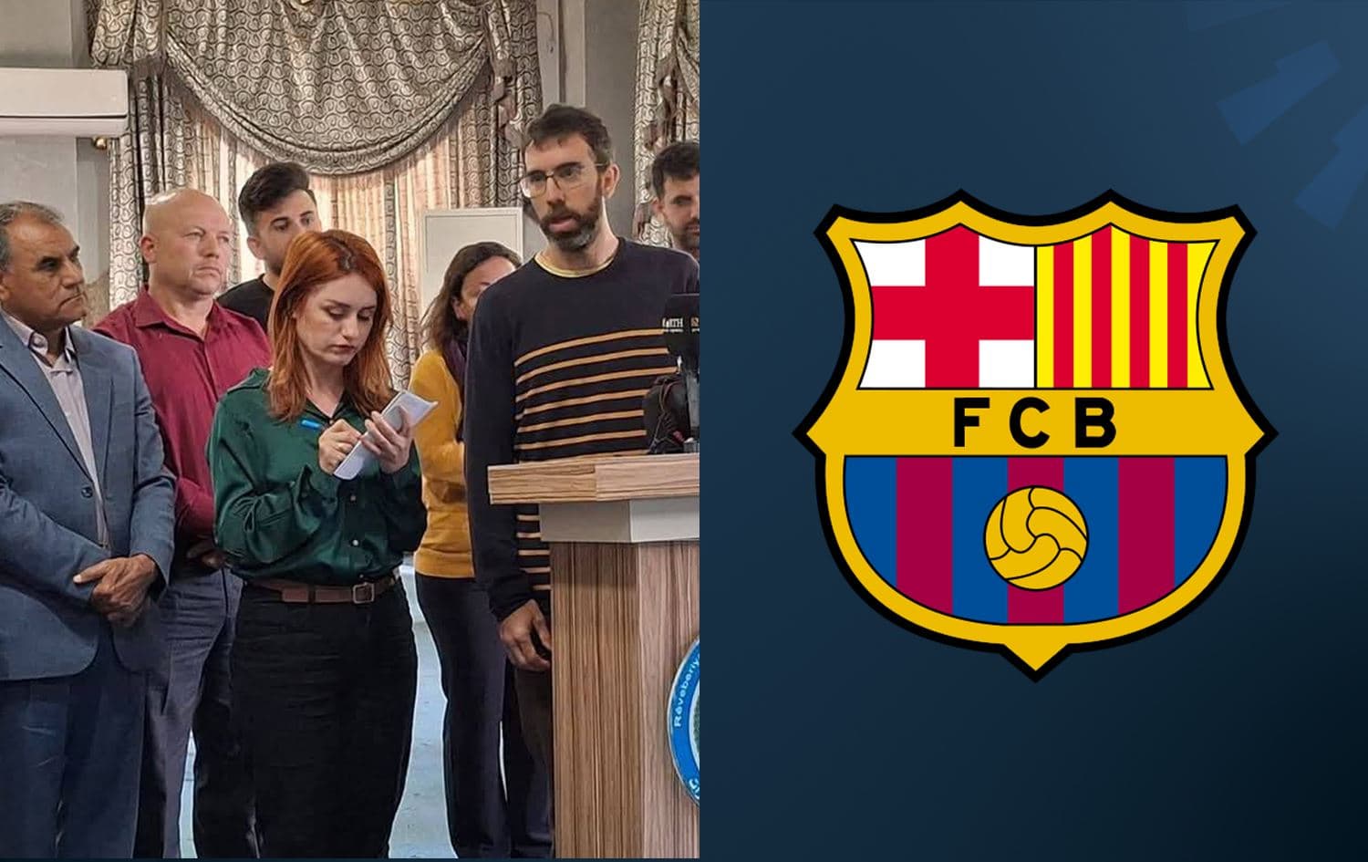 شعار نادي برشلونة - زيارة اللاعب البرشلوني السابق أوليغير بريساس لروجآفا 